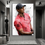 Tiger Woods Leinwand-Wandkunst: Eindringliche Sportdekoration