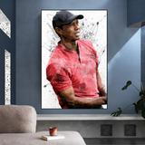 Tiger Woods Leinwand-Wandkunst: Eindringliche Sportdekoration