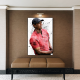 Tiger Woods Leinwand-Wandkunst: Eindringliche Sportdekoration