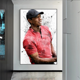 Tiger Woods Leinwand-Wandkunst: Eindringliche Sportdekoration