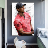 Tiger Woods Leinwand-Wandkunst: Eindringliche Sportdekoration