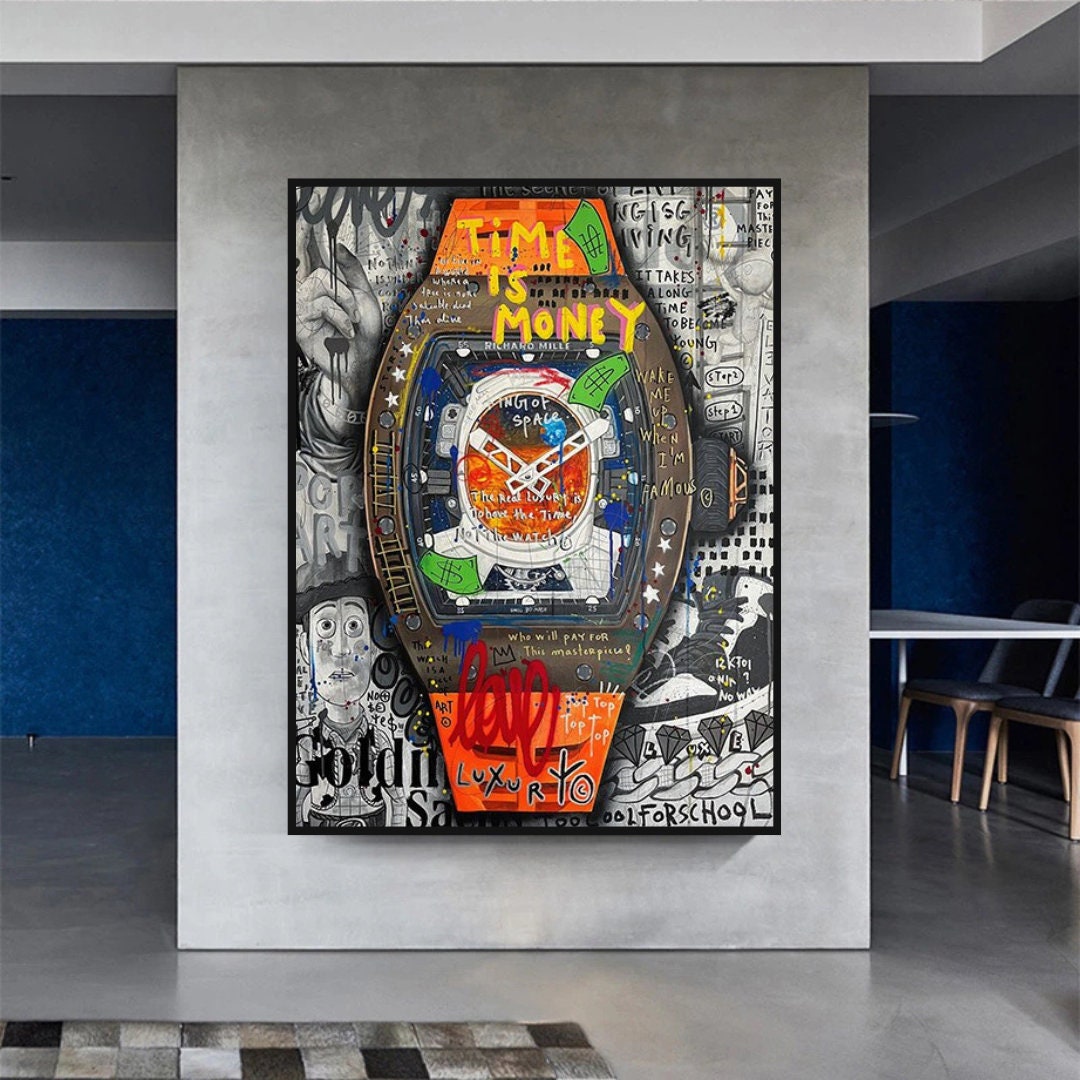 Art mural sur toile Time is Money : Superbe Hublot