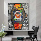 Art mural sur toile Time is Money : Superbe Hublot