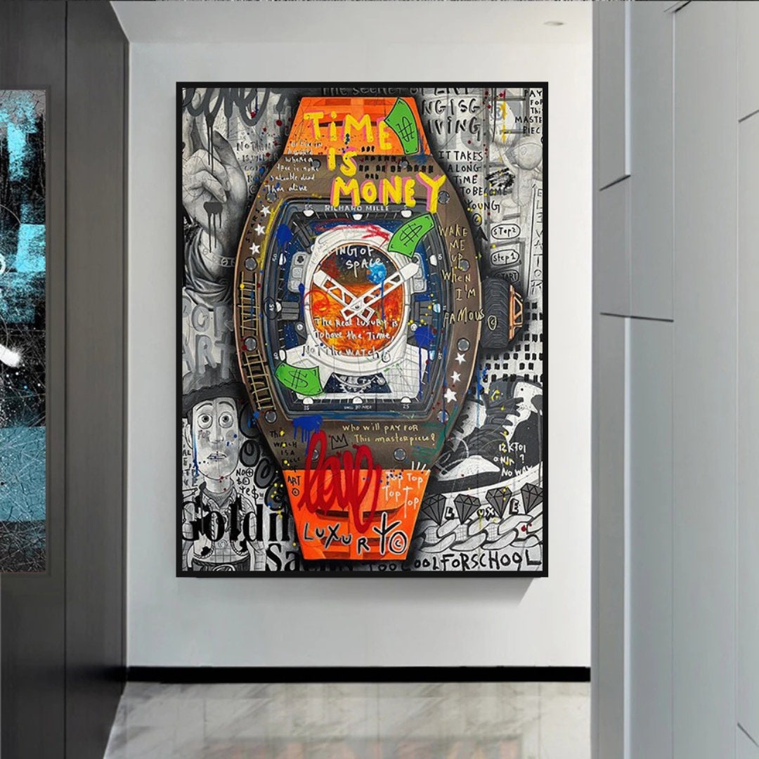 Art mural sur toile Time is Money : Superbe Hublot