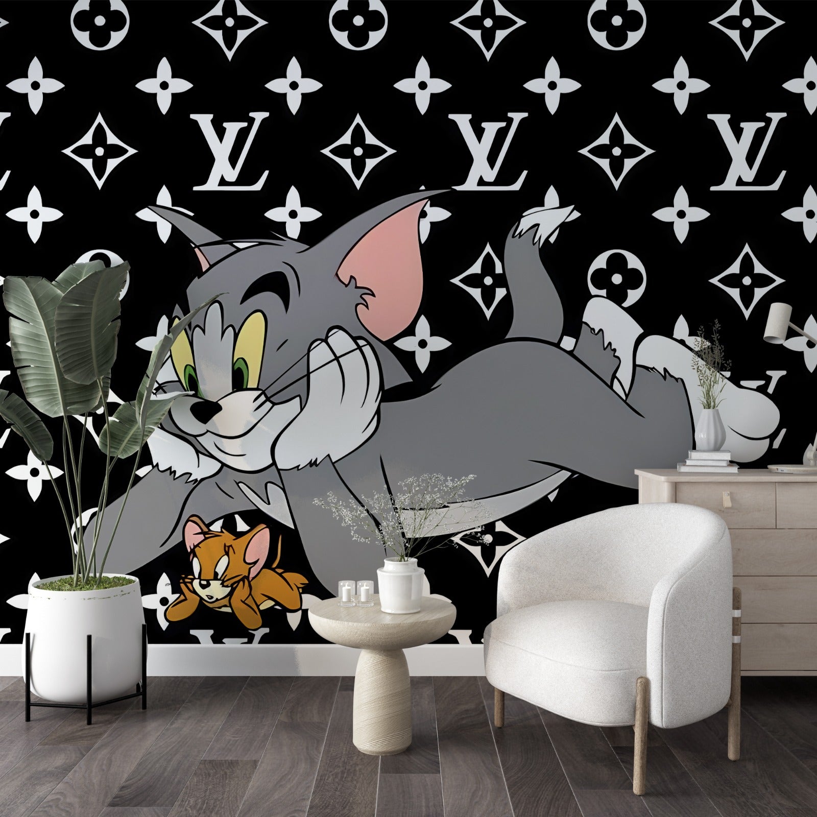 Tom &amp; Jerry Dessin Animé Enfants Papier Peint Mural – Décoration Murale