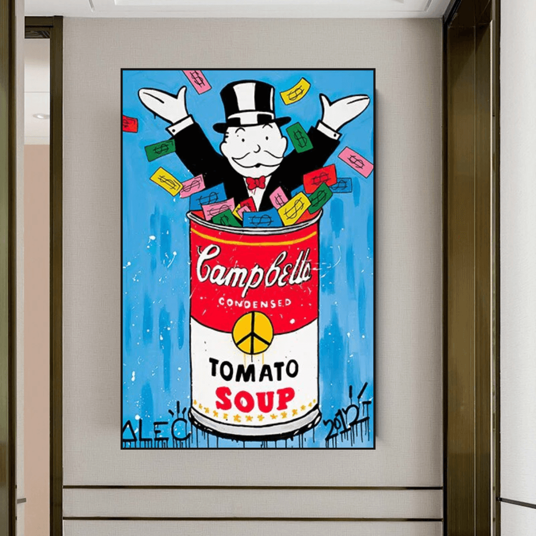 Soupe aux tomates - Art mural sur toile Alec Monopoly