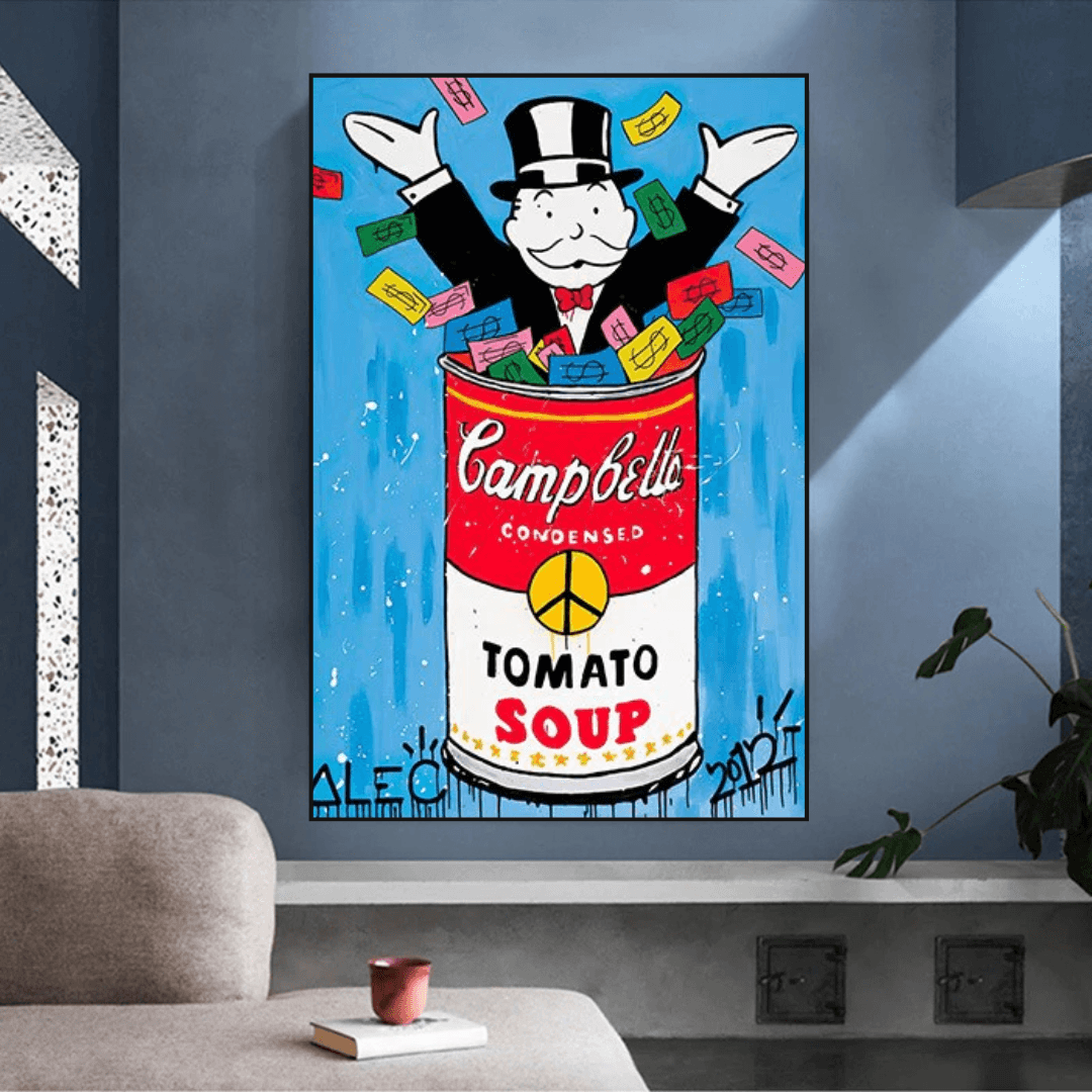 Soupe aux tomates - Art mural sur toile Alec Monopoly