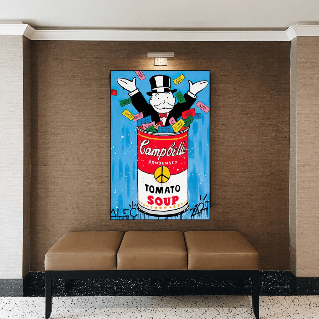 Soupe aux tomates - Art mural sur toile Alec Monopoly