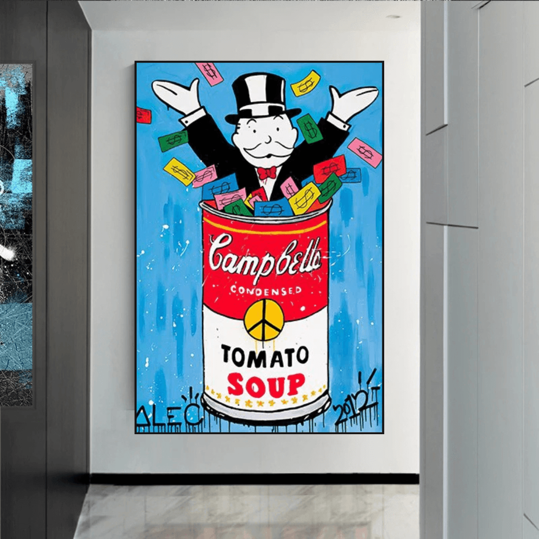 Soupe aux tomates - Art mural sur toile Alec Monopoly