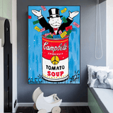 Soupe aux tomates - Art mural sur toile Alec Monopoly