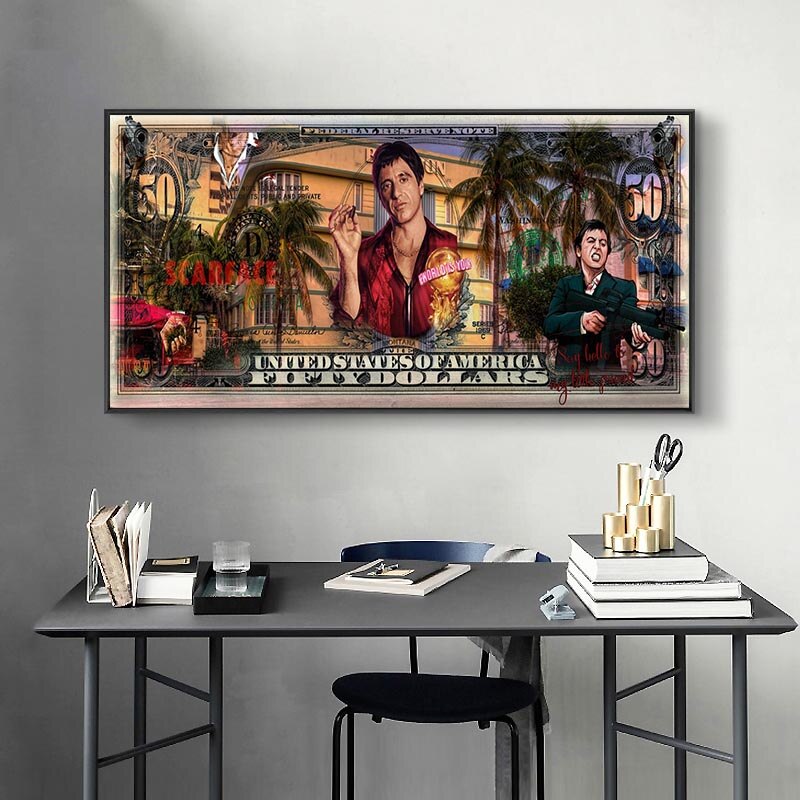 Tony Montana Say Hello to My Little Friend Scarface Movie Canvas Wall Art