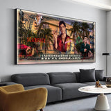 Tony Montana Say Hello to My Little Friend Scarface Movie Canvas Wall Art