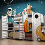 Astronaut Galaxy Design Toys Storage Rack | Large Toy Storage Cabinet