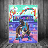 Travis Scott Pop Street Art Leinwand-Wandkunst – Astroworld-Kollektion