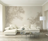 Papier peint mural sur le thème des arbres fragmentaires : un design inspiré de la nature