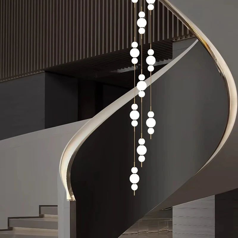 Tri Globes Staircase Chandelier Lighting