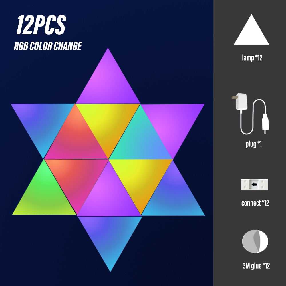 Triangle LED Light Panels - App Remote Gaming Light