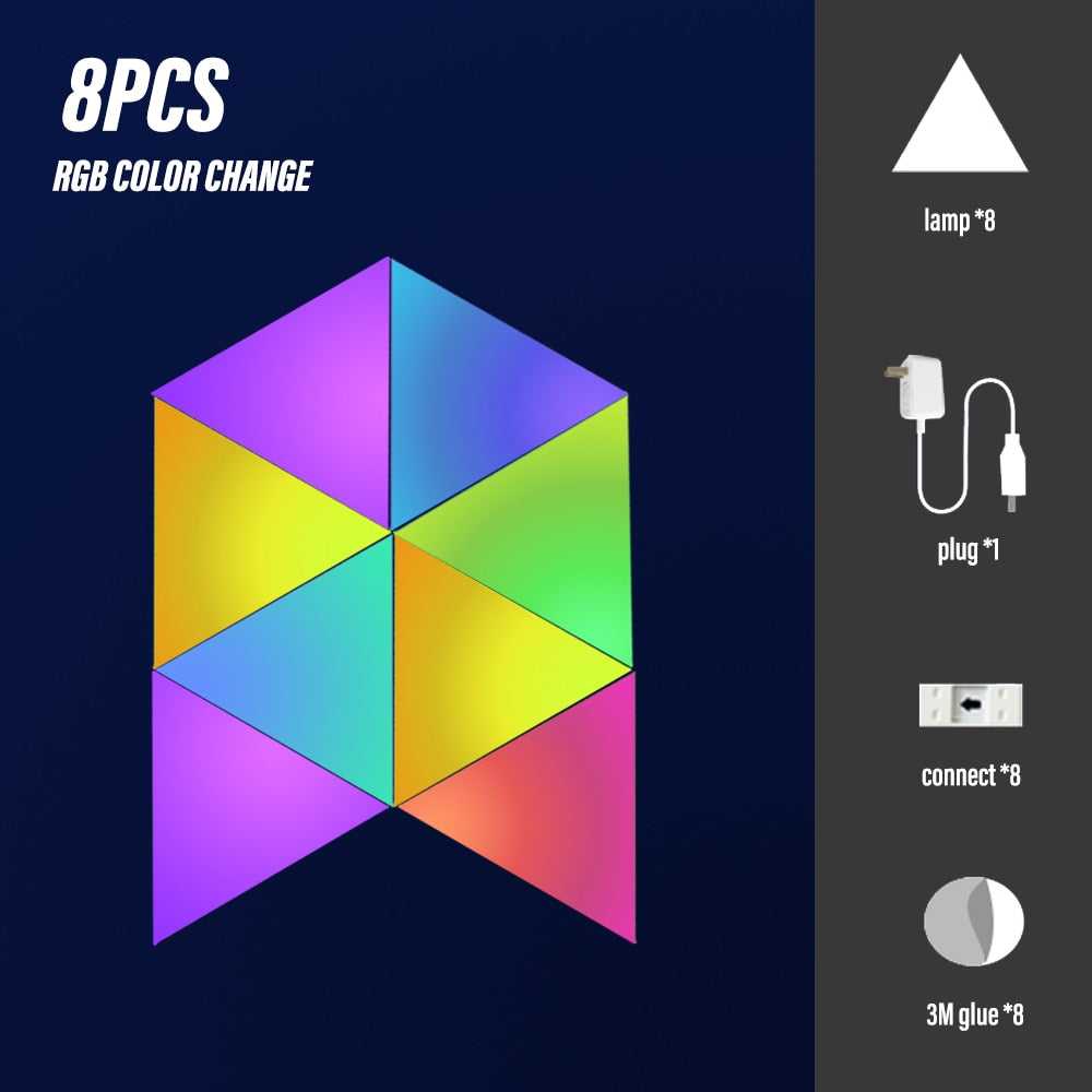 Triangle LED Light Panels - App Remote Gaming Light