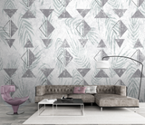 Triangular Pattern Leaves Wallpaper Murals