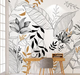 Tropische Regenwaldpflanzen-Tapete für die Wanddekoration zu Hause