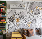 Papier peint de plantes tropicales de la forêt tropicale pour la décoration murale de la maison