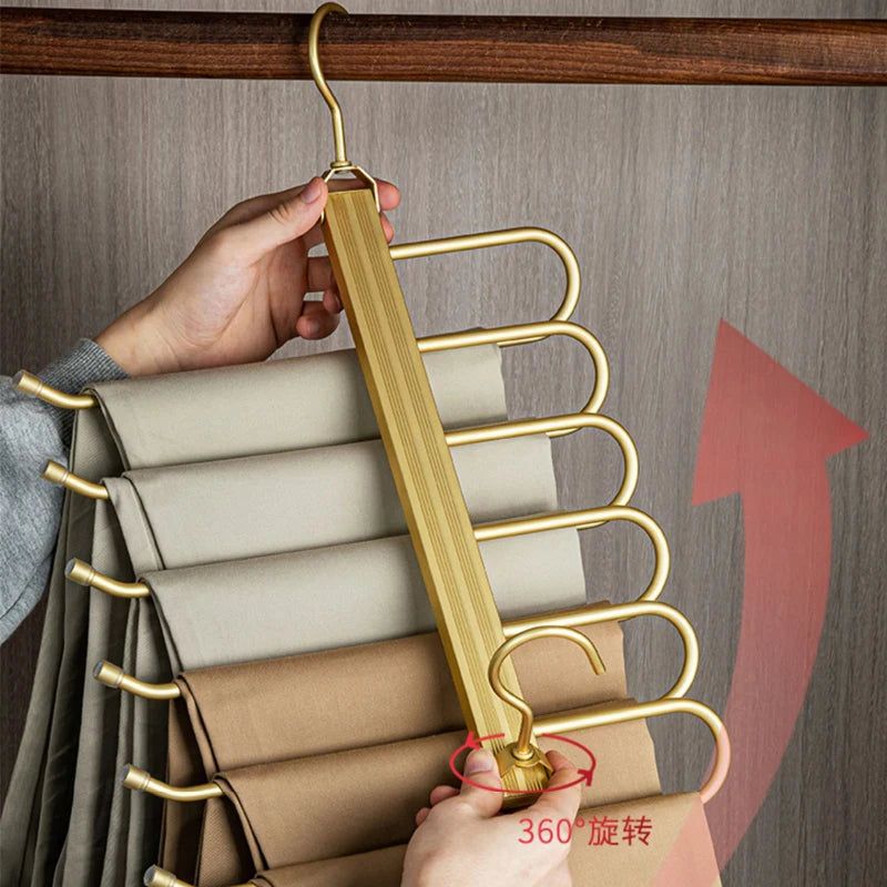 Trousers 6 in 1 Folding 360° Rotatable Aluminium Alloy Hangers