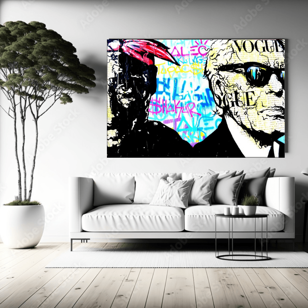 TuPac and Karl Lagerfield Wall Art - Iconic Designs