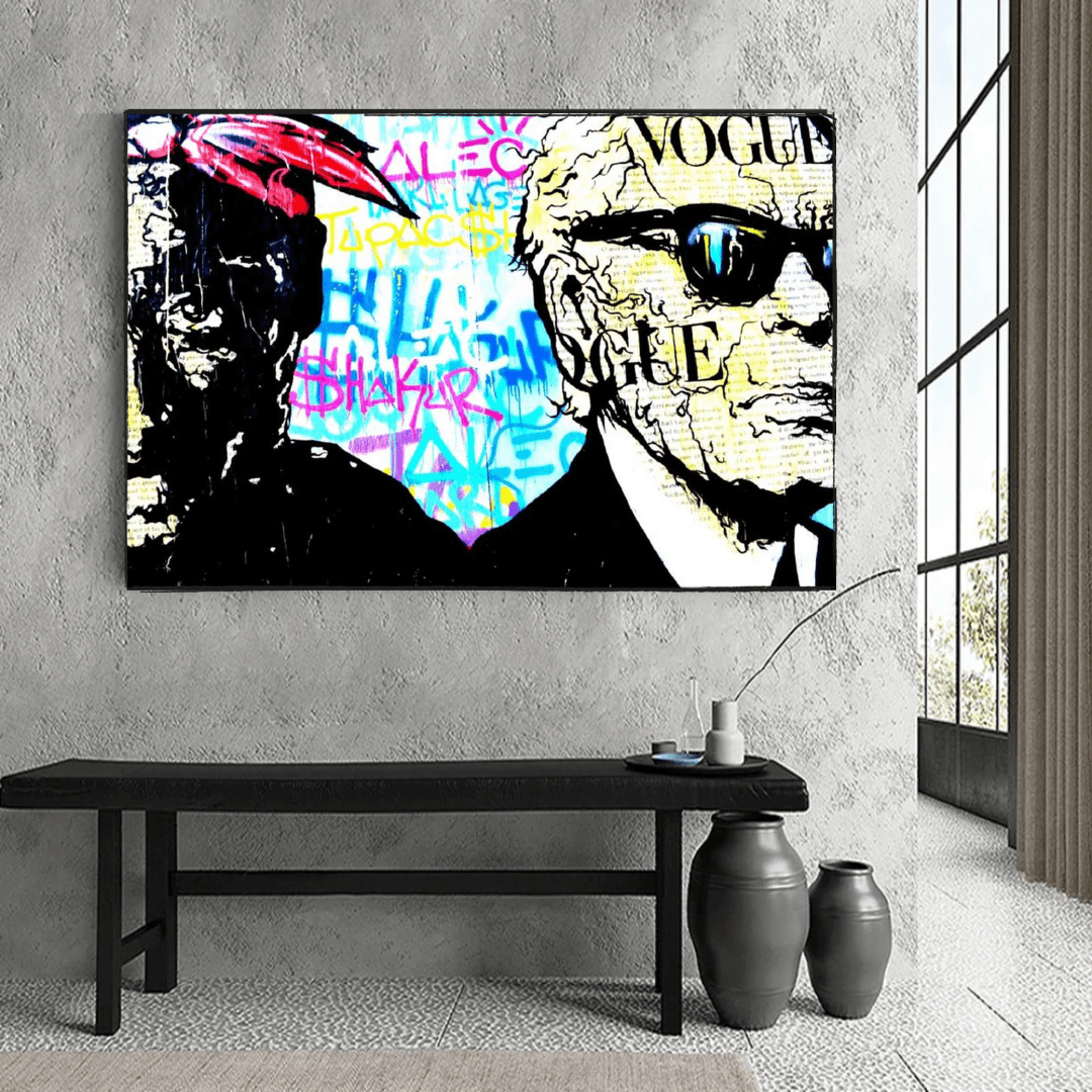 TuPac and Karl Lagerfield Wall Art - Iconic Designs