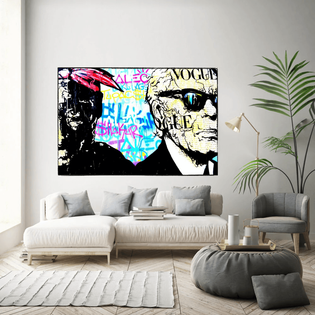 Art mural TuPac et Karl Lagerfield - Designs emblématiques