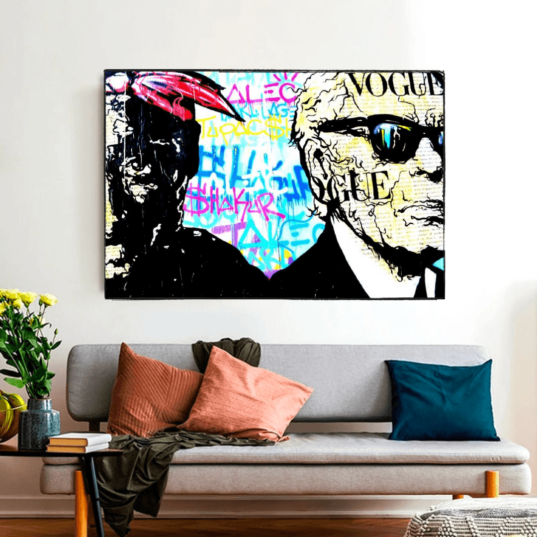 TuPac and Karl Lagerfield Wall Art - Iconic Designs