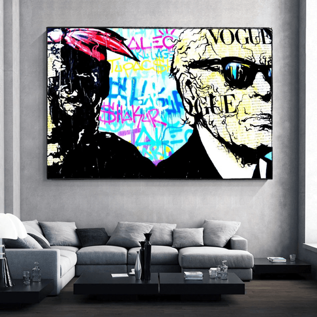 TuPac and Karl Lagerfield Wall Art - Iconic Designs