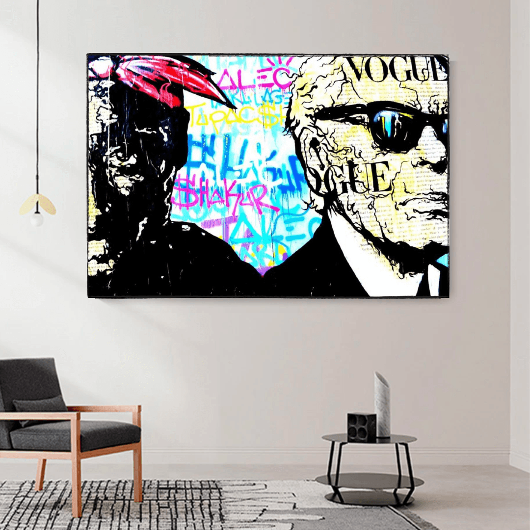 Art mural TuPac et Karl Lagerfield - Designs emblématiques