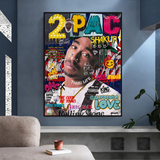 TuPac Rapper-Leinwandkunst: Einzigartige und lebendige Designs