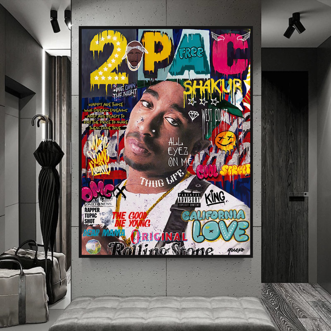 Décoration murale sur toile TuPac Rapper : designs uniques et vibrants