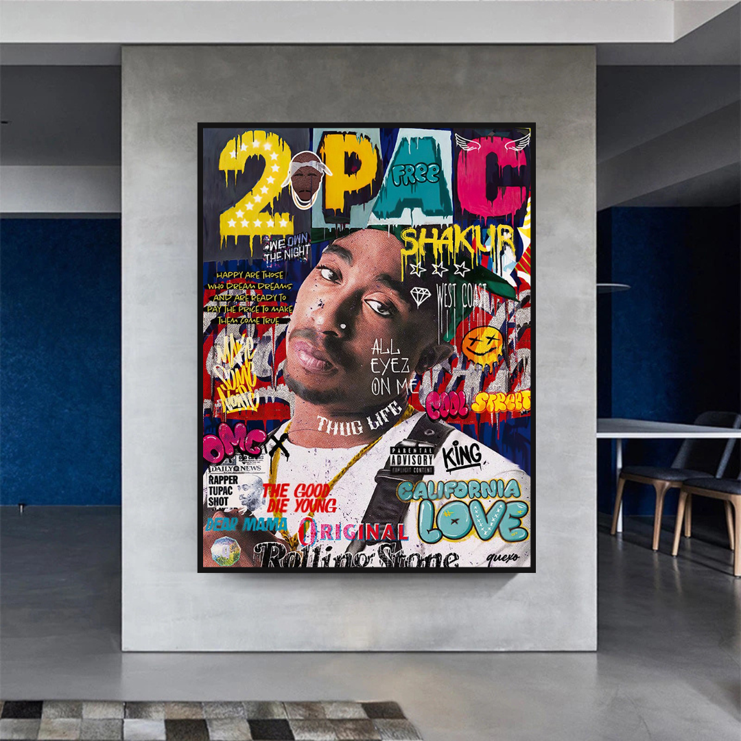 Décoration murale sur toile TuPac Rapper : designs uniques et vibrants