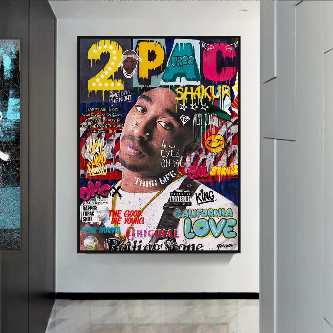 Décoration murale sur toile TuPac Rapper : designs uniques et vibrants