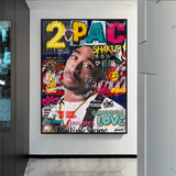 Décoration murale sur toile TuPac Rapper : designs uniques et vibrants