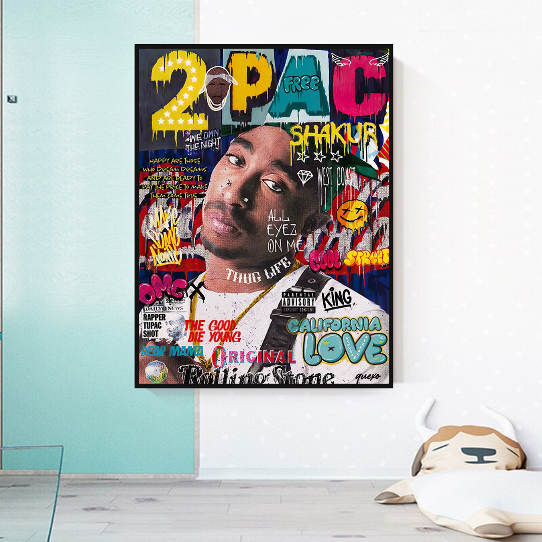 TuPac Rapper-Leinwandkunst: Einzigartige und lebendige Designs