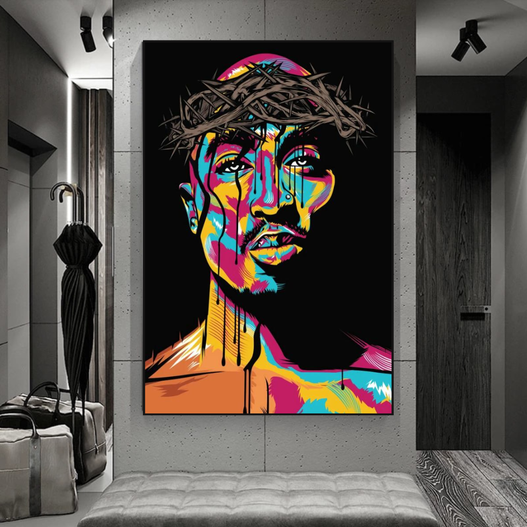 TuPac Singer Graffiti Colourful Canvas Wall Art