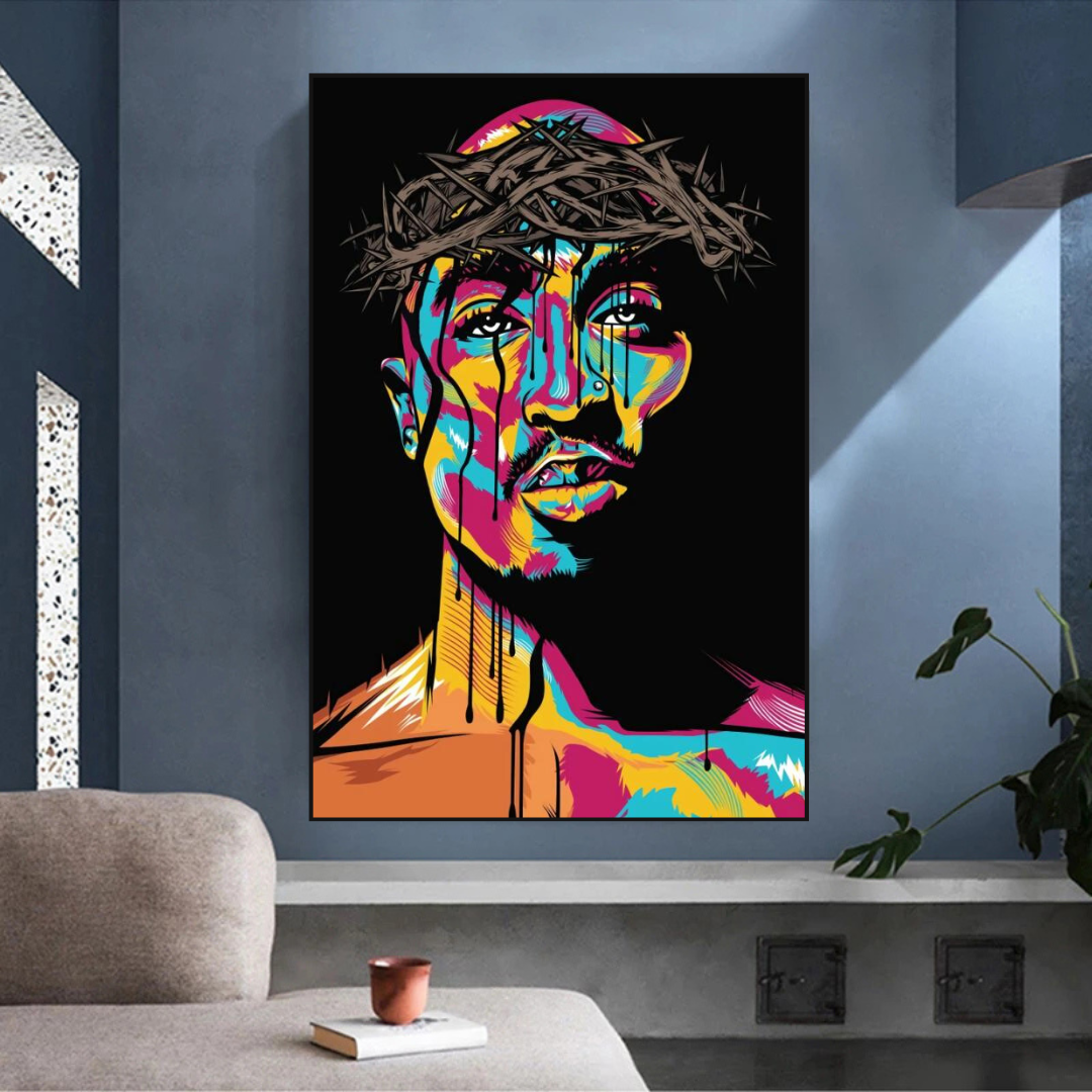 TuPac Singer Graffiti Colourful Canvas Wall Art