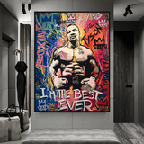 Tyson Fury Champion Boxe Art mural sur toile