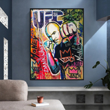 Art mural sur toile de boxeur de combat UFC 