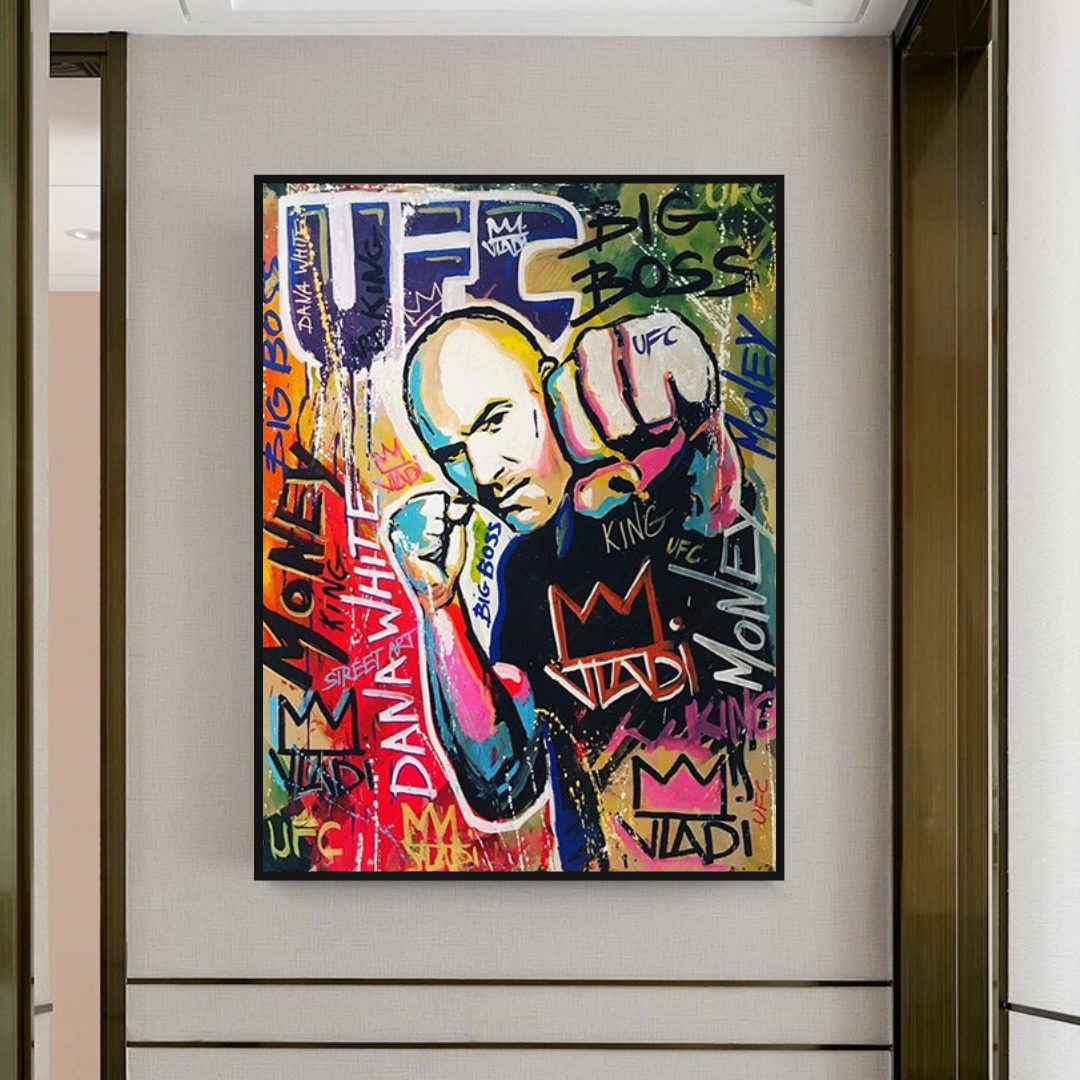 Art mural sur toile de boxeur de combat UFC 