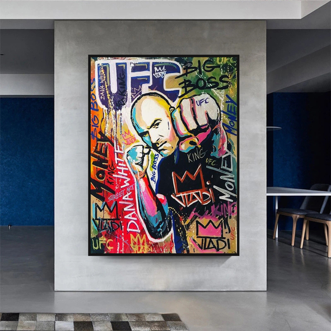 Art mural sur toile de boxeur de combat UFC 