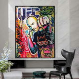 Art mural sur toile de boxeur de combat UFC 