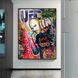 Art mural sur toile de boxeur de combat UFC 