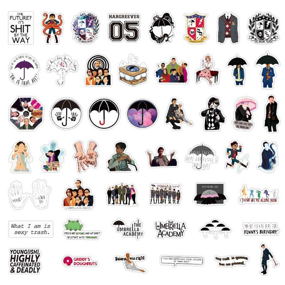 TV Show Umbrella Academy Stickers Pack | Famous Bundle Stickers | Waterproof Bundle Stickers