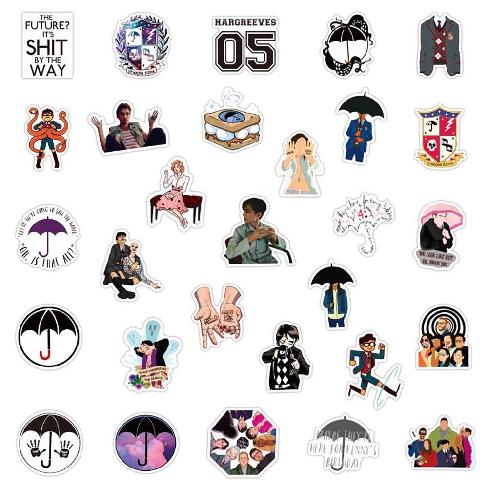 TV Show Umbrella Academy Stickers Pack | Famous Bundle Stickers | Waterproof Bundle Stickers