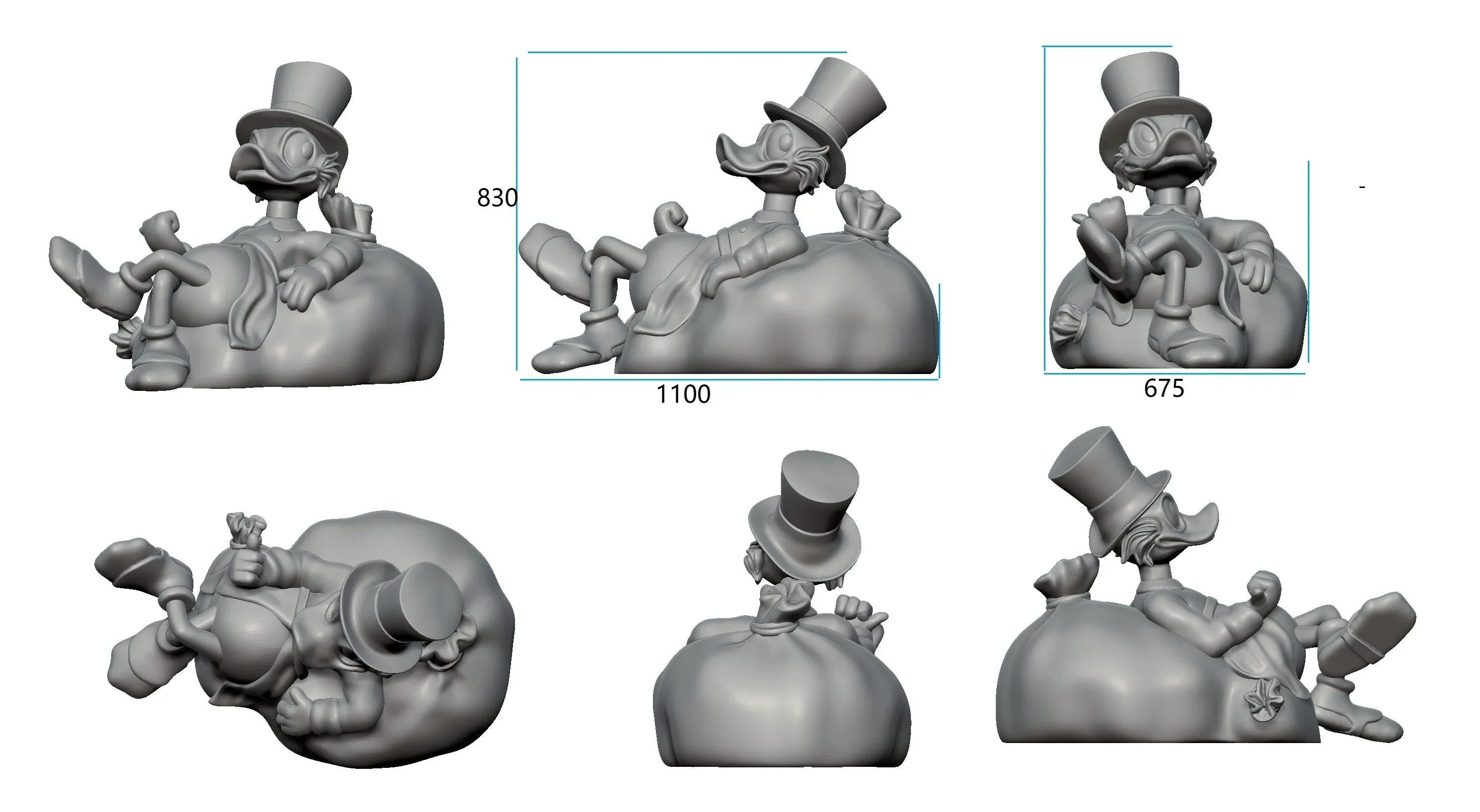 Ornement de statue de millionnaire Oncle Scrooge McDuck 