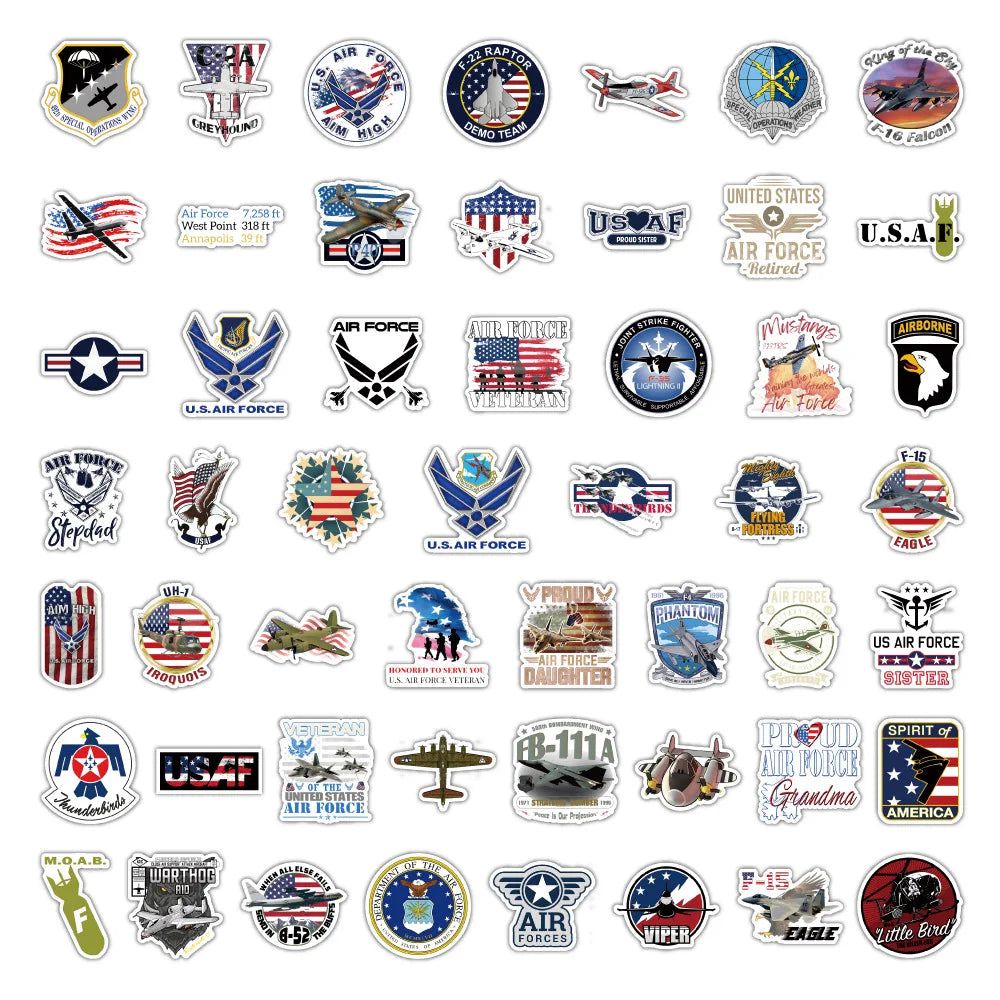 US Air Force Stickers Pack - high-quality patriotic decals